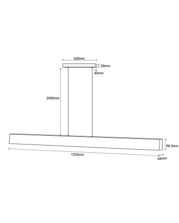 HANOK * LÁMPARA LINEAL LED 38W 4000K 50º BLANCA